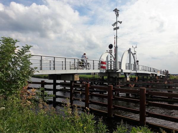 Bicycle bridge across river Eem near Soest